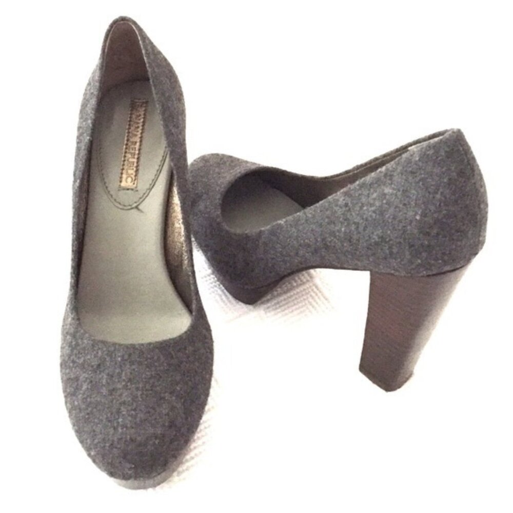 Banana Republic "Union" Dark Gray Platform Block Heel Pumps